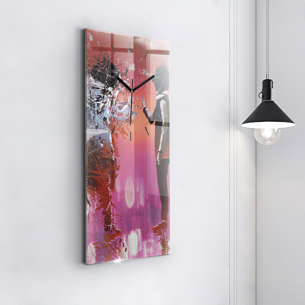 Zegar szklany pionowy Cyberprzestrzeń