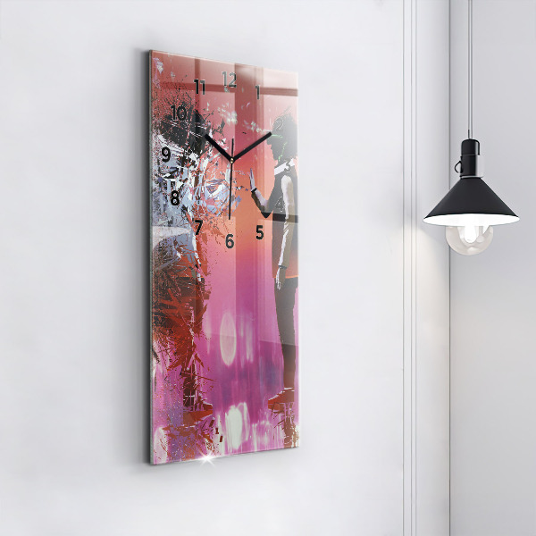 Zegar szklany pionowy Cyberprzestrzeń