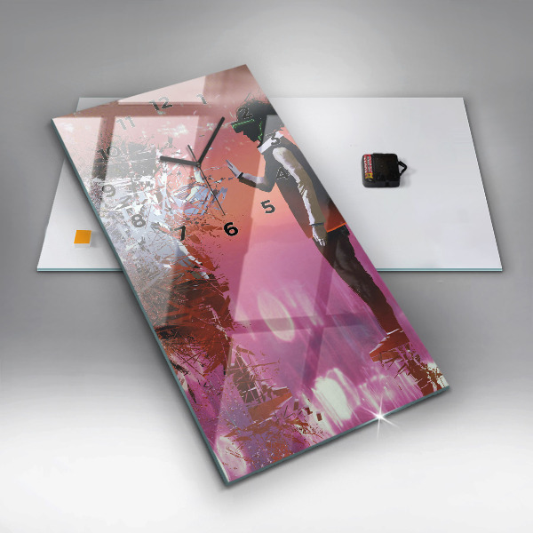 Zegar szklany pionowy Cyberprzestrzeń