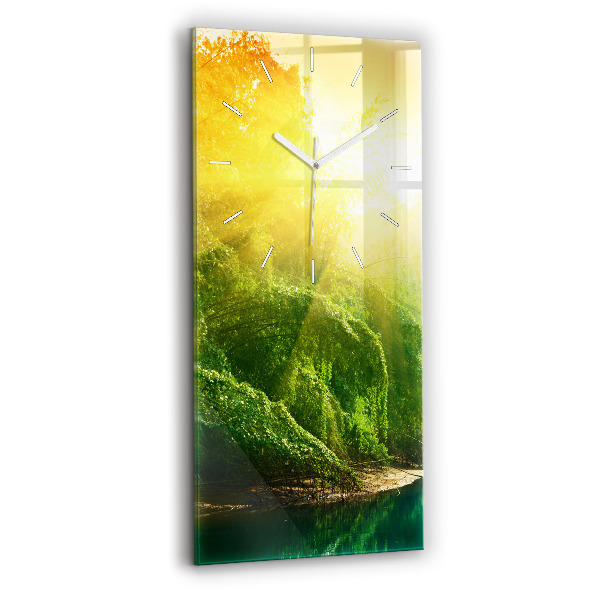 Zegar szklany pionowy Spokojna natura