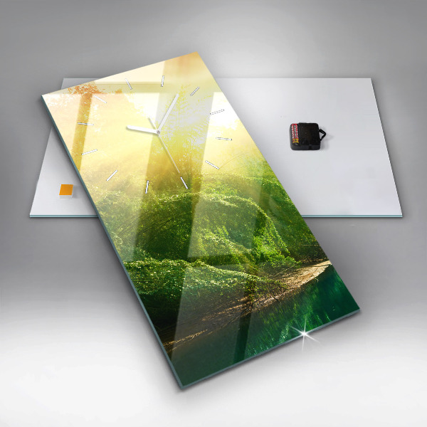 Zegar szklany pionowy Spokojna natura