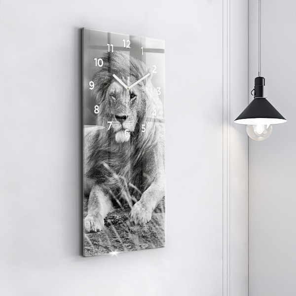 Zegar szklany pionowy Abstrakcja - Lew