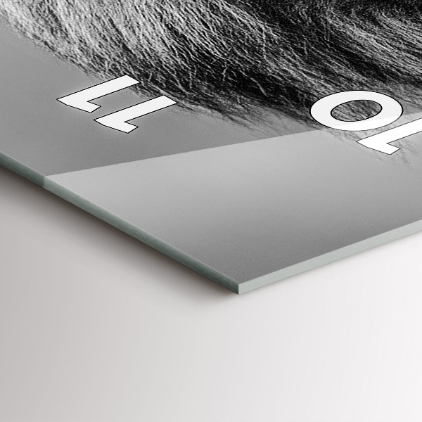 Zegar szklany pionowy Abstrakcja - Lew