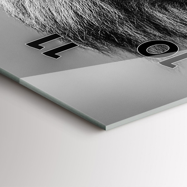 Zegar szklany pionowy Abstrakcja - Lew