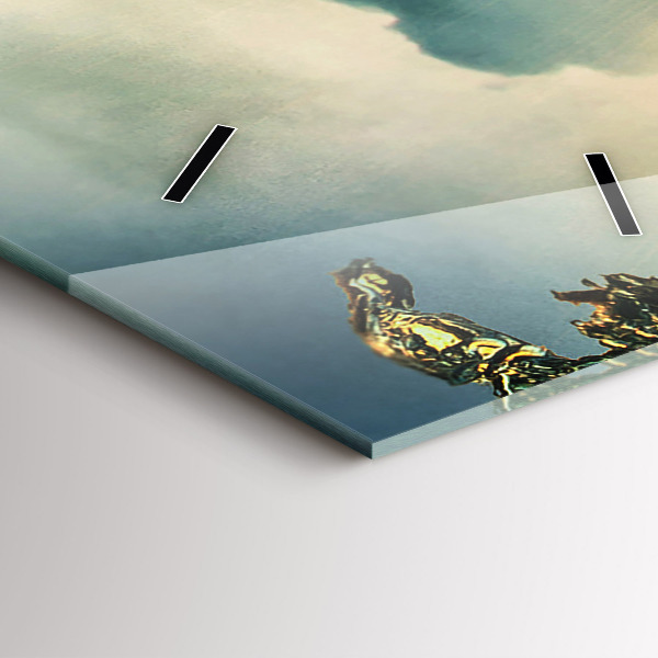 Zegar szklany pionowy Perspektywa Fal Zachód Słońca