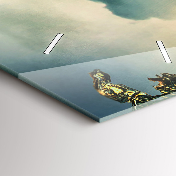 Zegar szklany pionowy Perspektywa Fal Zachód Słońca