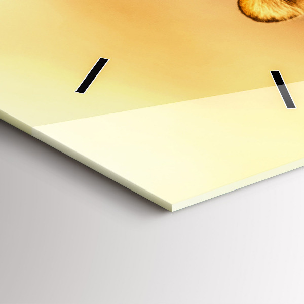 Zegar szklany pionowy Polowanie Tygrys