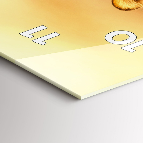 Zegar szklany pionowy Polowanie Tygrys