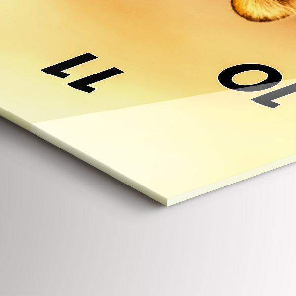 Zegar szklany pionowy Polowanie Tygrys