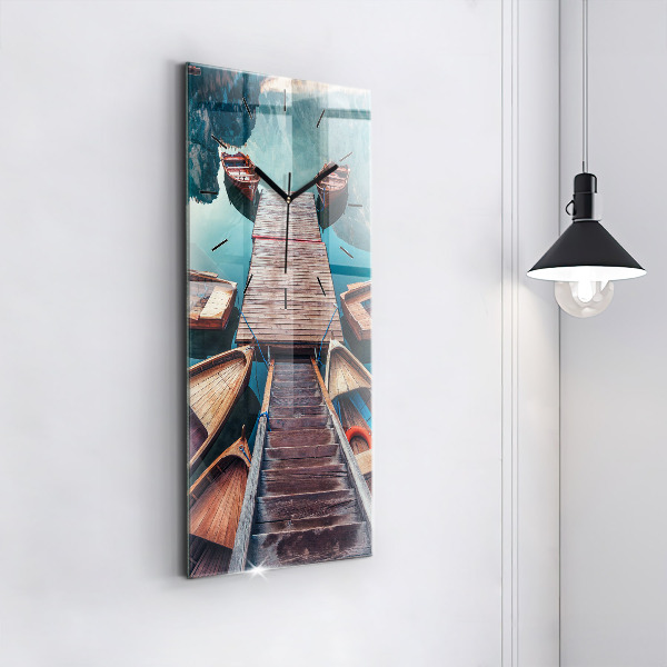 Zegar szklany pionowy Pomost i Jezioro