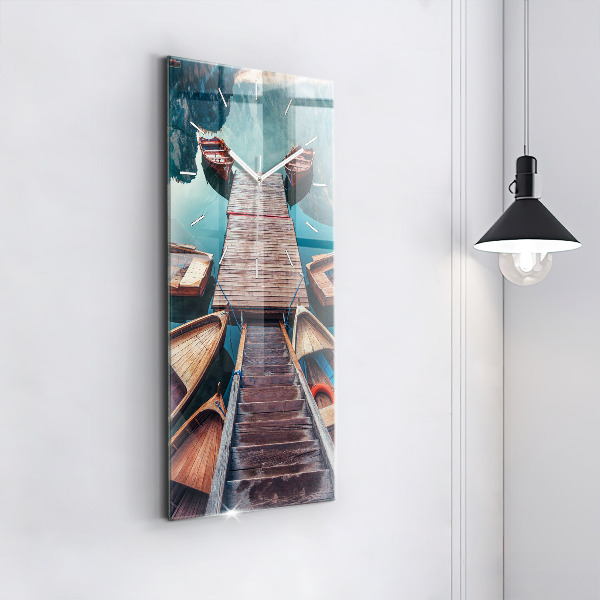 Zegar szklany pionowy Pomost i Jezioro