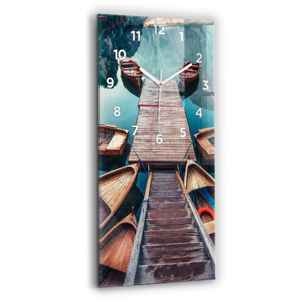 Zegar szklany pionowy Pomost i Jezioro