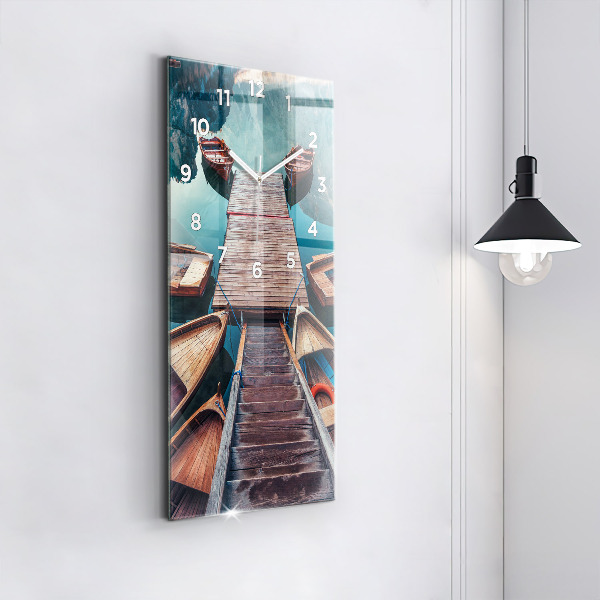 Zegar szklany pionowy Pomost i Jezioro