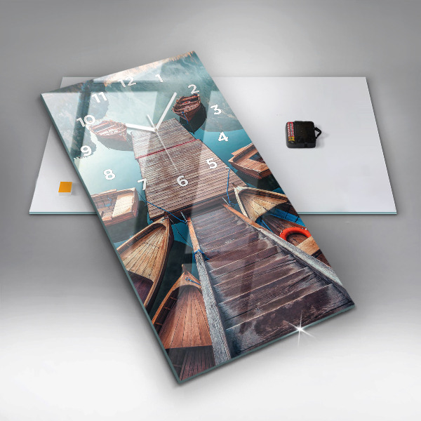 Zegar szklany pionowy Pomost i Jezioro