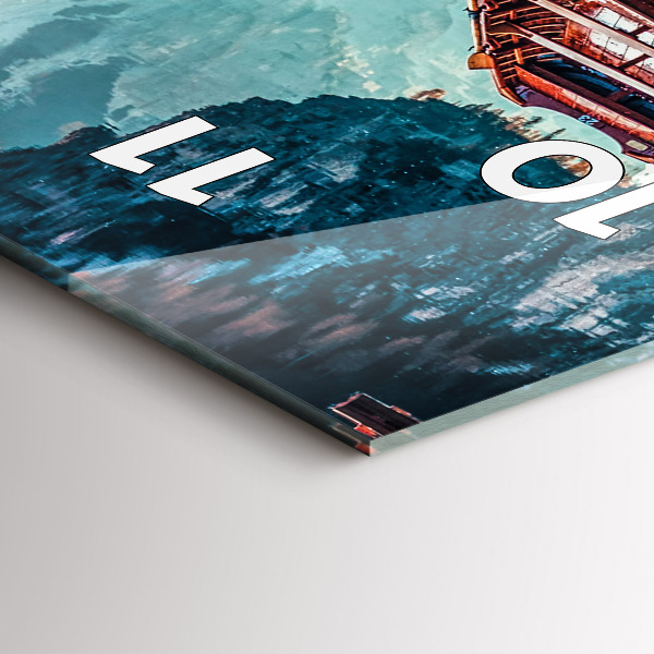 Zegar szklany pionowy Pomost i Jezioro