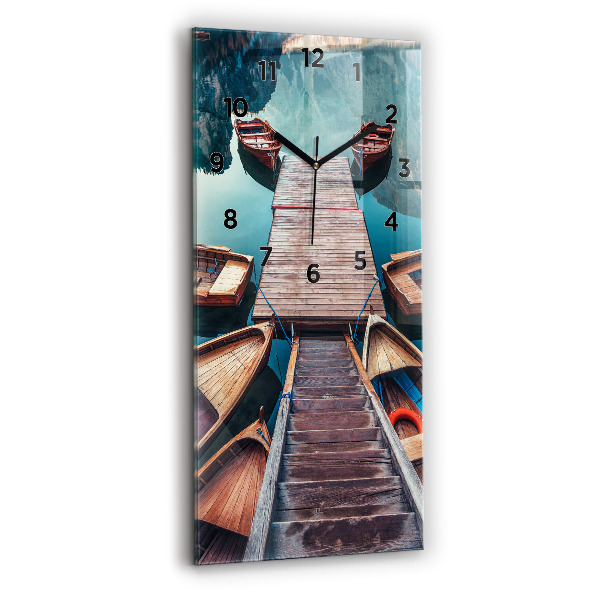 Zegar szklany pionowy Pomost i Jezioro