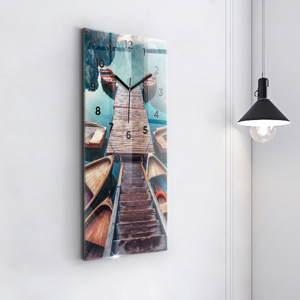 Zegar szklany pionowy Pomost i Jezioro