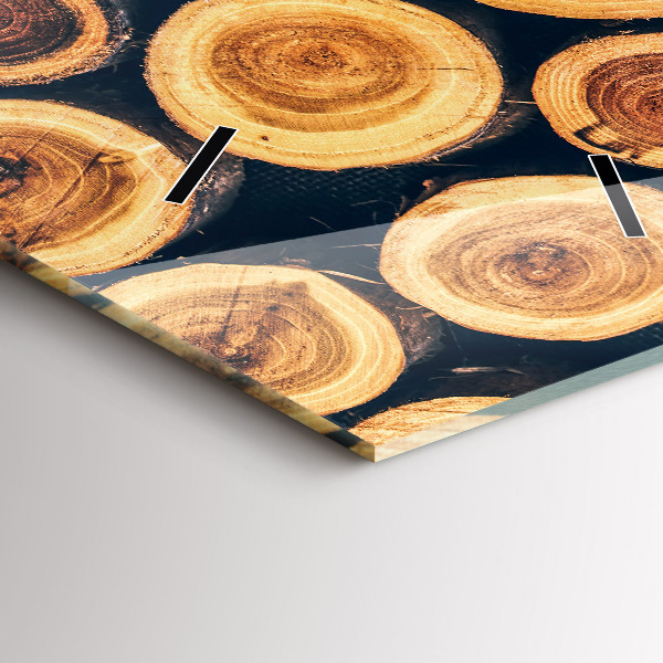 Zegar szklany pionowy Drewno