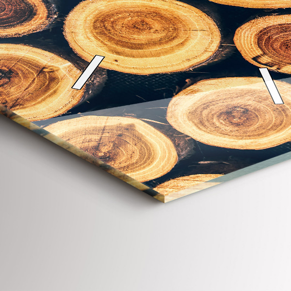 Zegar szklany pionowy Drewno