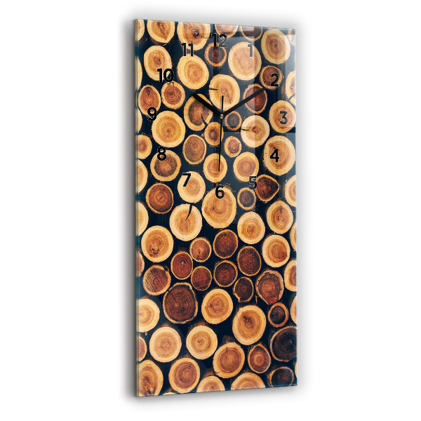 Zegar szklany pionowy Drewno