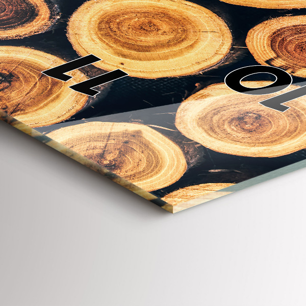 Zegar szklany pionowy Drewno