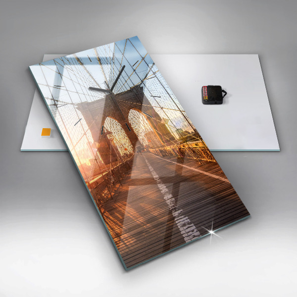 Zegar szklany pionowy Most Brookliński NYC