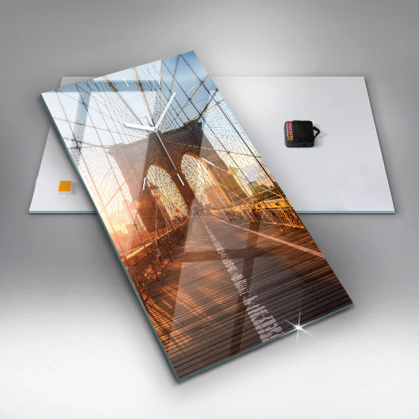 Zegar szklany pionowy Most Brookliński NYC