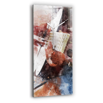 Zegar szklany pionowy Wizualizacja Gitary