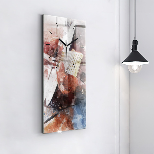 Zegar szklany pionowy Wizualizacja Gitary