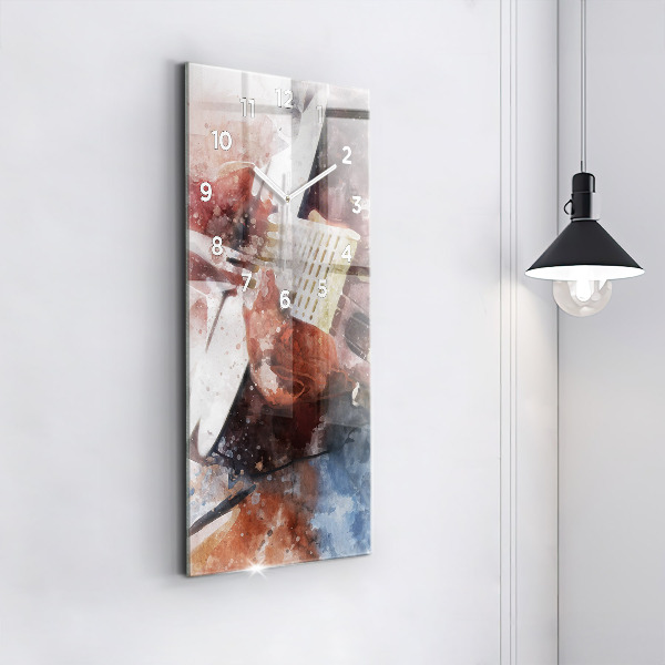 Zegar szklany pionowy Wizualizacja Gitary