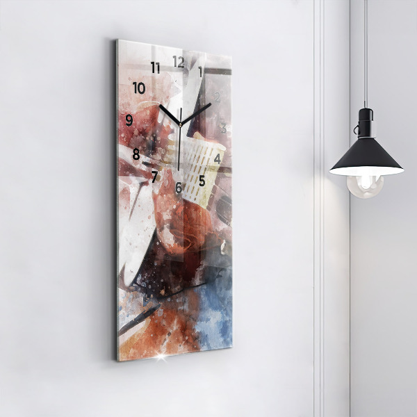 Zegar szklany pionowy Wizualizacja Gitary