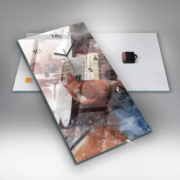 Zegar szklany pionowy Wizualizacja Gitary