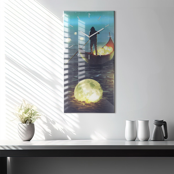 Zegar szklany pionowy Abstrakcja