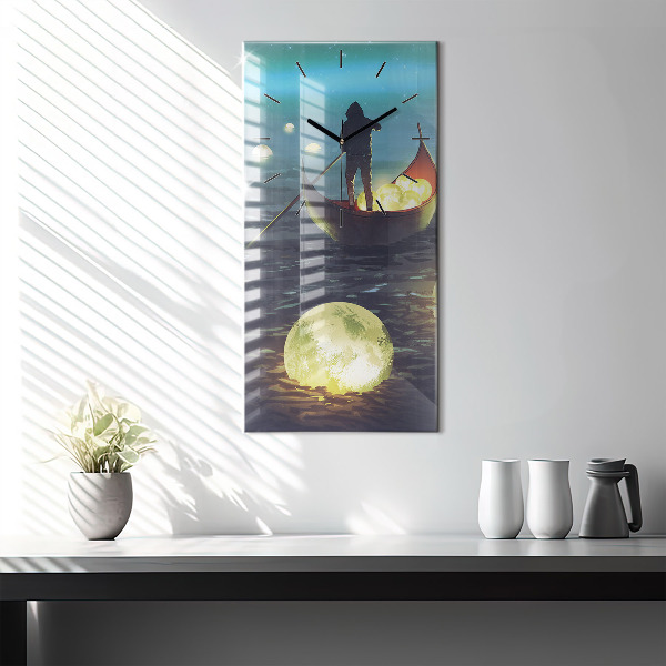 Zegar szklany pionowy Abstrakcja