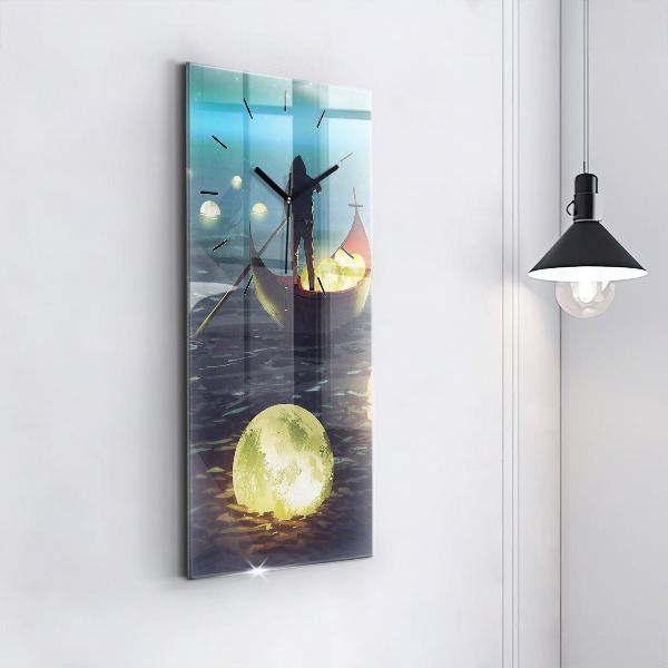 Zegar szklany pionowy Abstrakcja