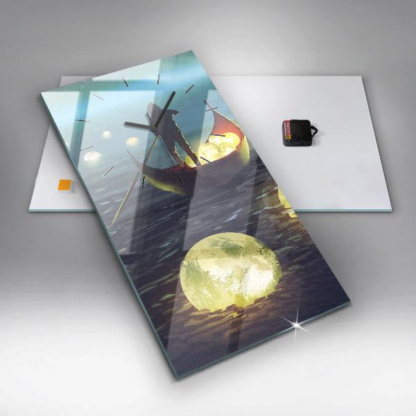 Zegar szklany pionowy Abstrakcja