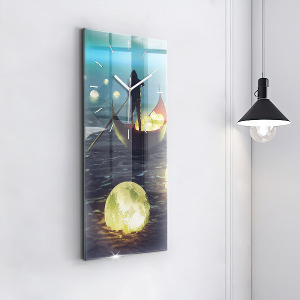 Zegar szklany pionowy Abstrakcja