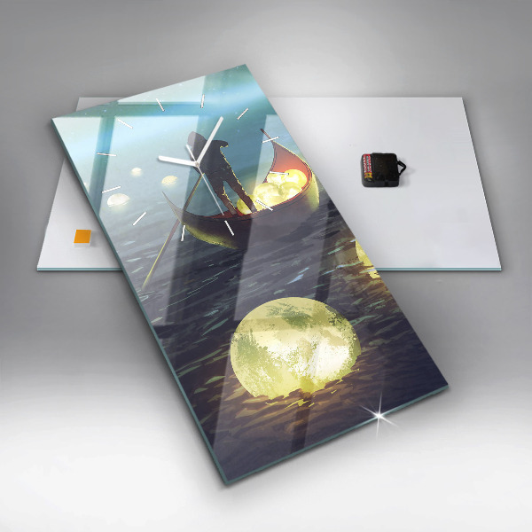 Zegar szklany pionowy Abstrakcja