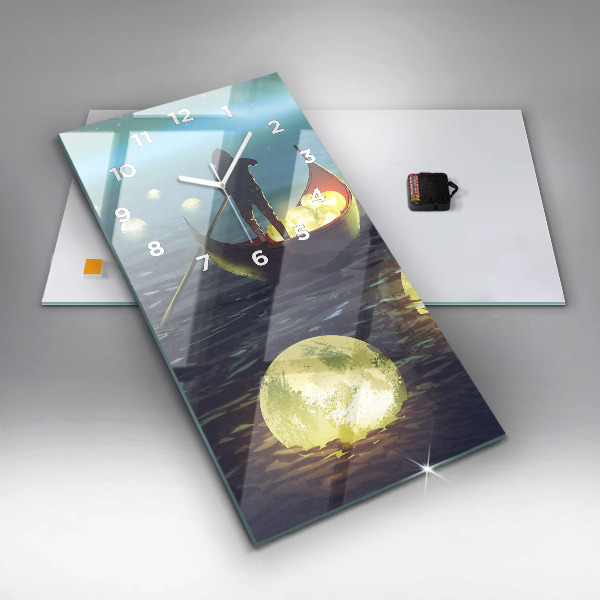 Zegar szklany pionowy Abstrakcja