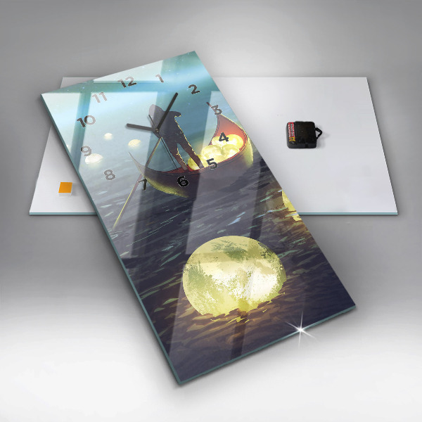 Zegar szklany pionowy Abstrakcja