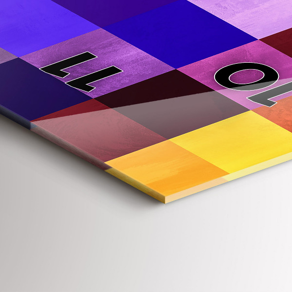 Zegar szklany pionowy Kompozycja Kwadratów