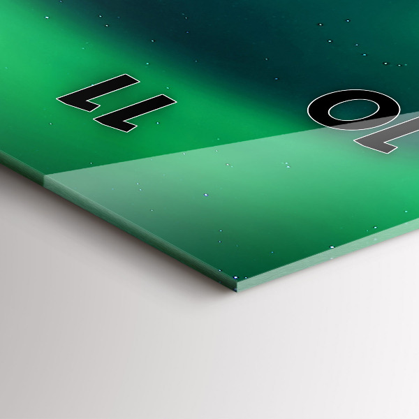 Zegar szklany pionowy Zorza Polarna