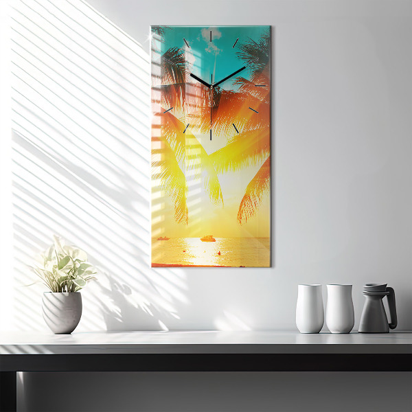 Zegar szklany pionowy Wakacje Odpoczynek Lato