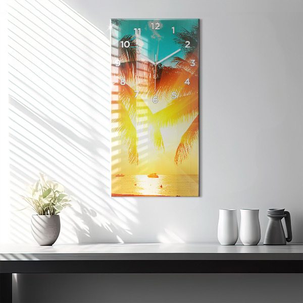 Zegar szklany pionowy Wakacje Odpoczynek Lato