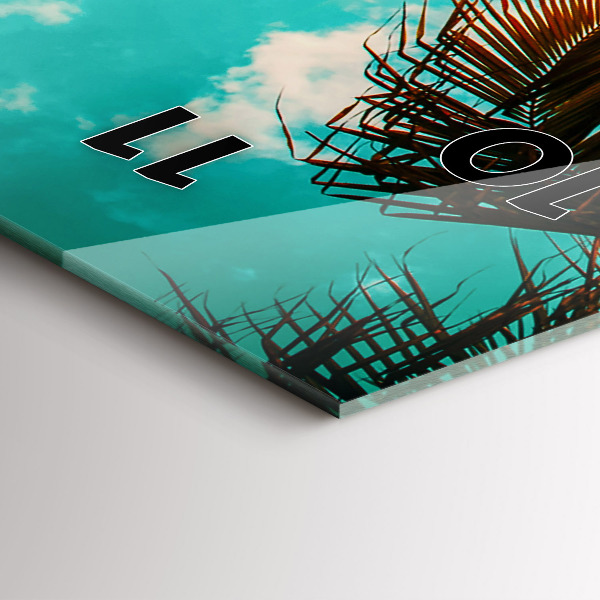 Zegar szklany pionowy Wakacje Odpoczynek Lato