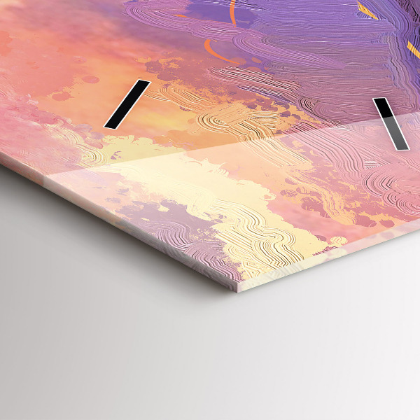 Zegar szklany pionowy Łąka w zachodzie słońca