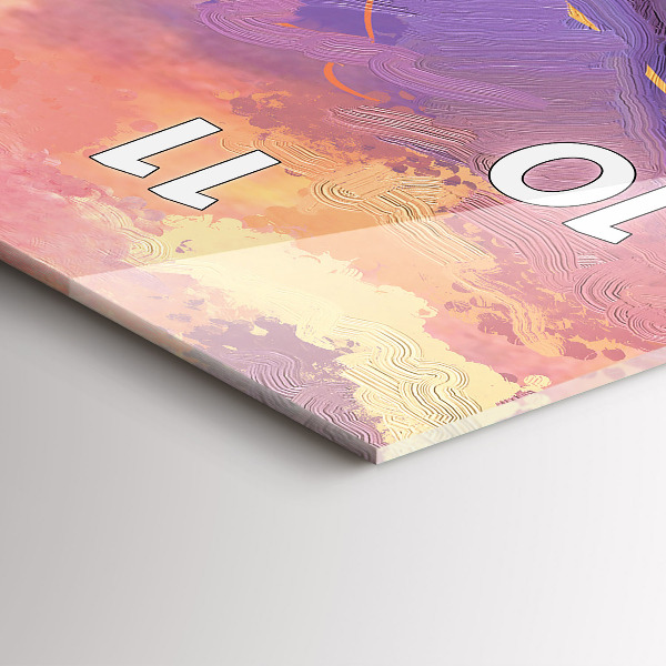 Zegar szklany pionowy Łąka w zachodzie słońca