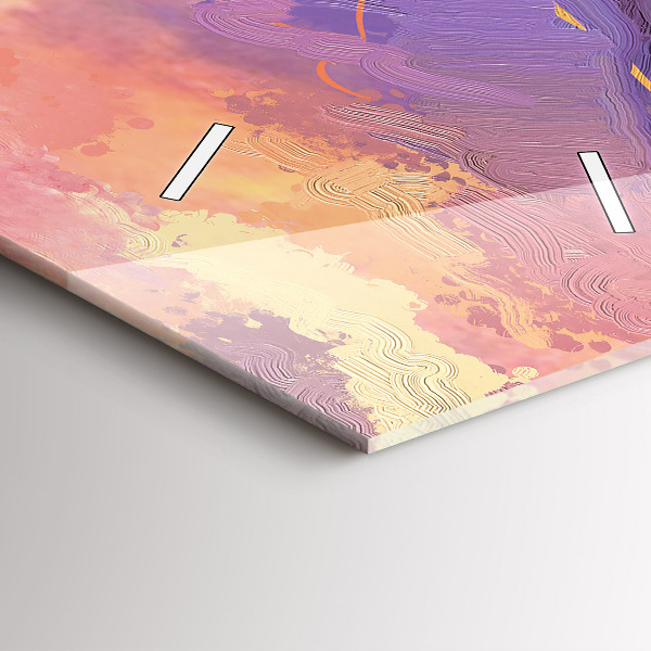 Zegar szklany pionowy Łąka w zachodzie słońca