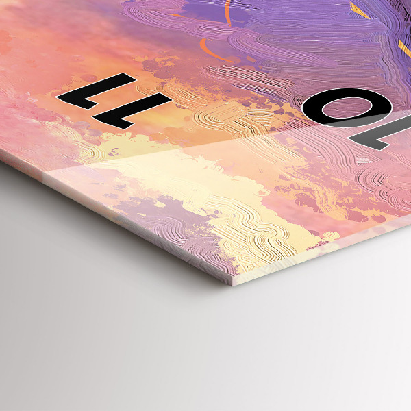 Zegar szklany pionowy Łąka w zachodzie słońca