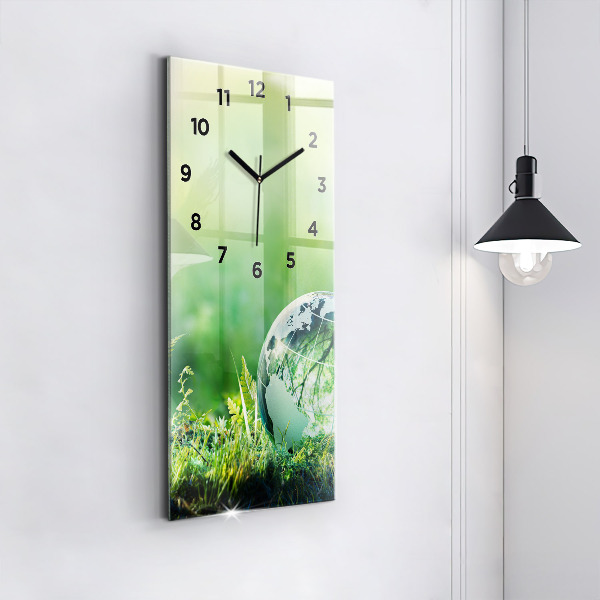 Zegar szklany pionowy Kula Ziemska